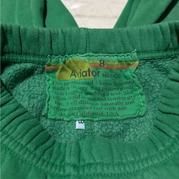 Aviator Nation Green Sweatshirt with Yellow bolt - Picture 2 of 6
